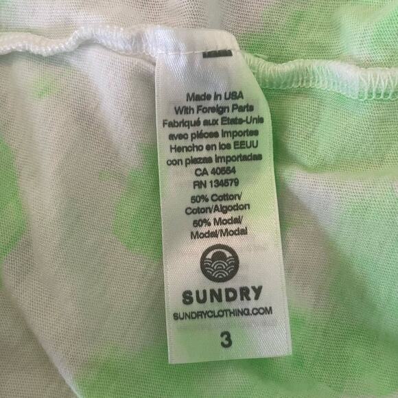 SUNDRY Tunic Women L Green‎ Abstract Tank Modal Cotton Soft Athleisure Sport Gym - Picture 7 of 10
